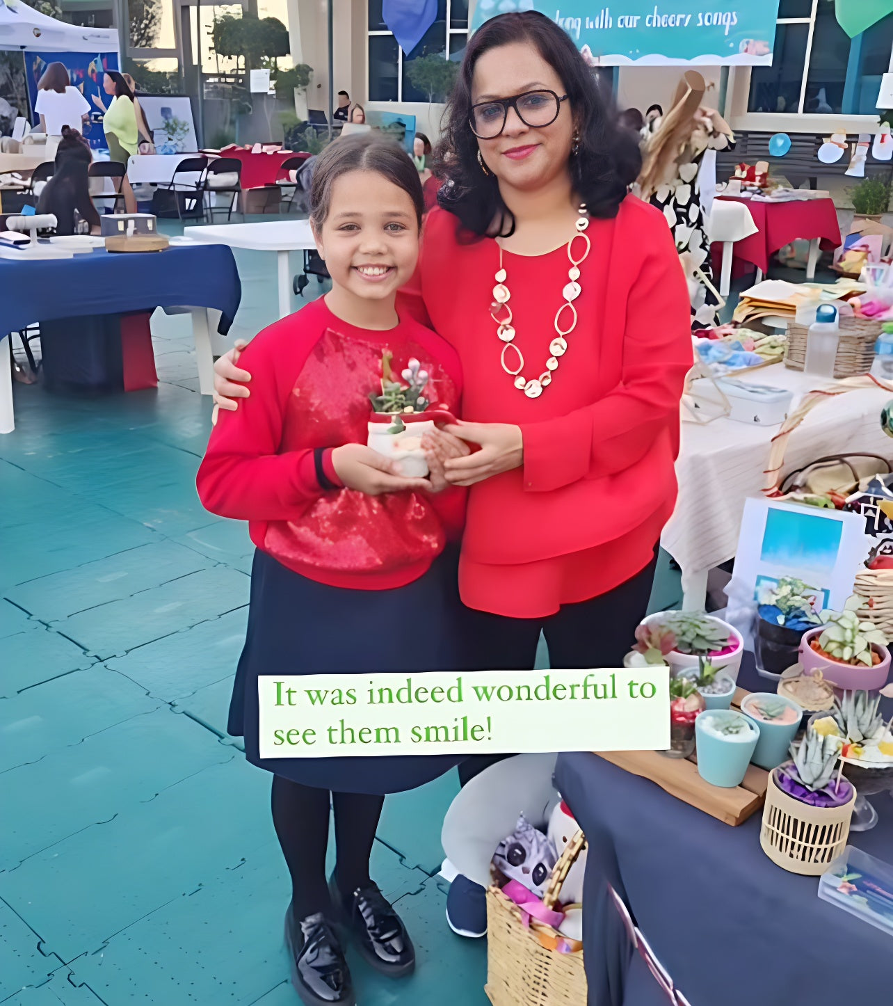 meenakshi selling indoor plants in an exhibition in dubai